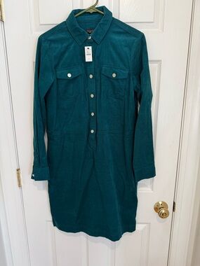 NWT Talbots Teal Button-Front Shirt Dress - Women